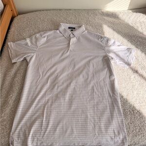 Peter Millar White Striped Polo Shirt